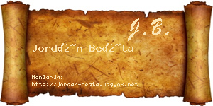 Jordán Beáta névjegykártya