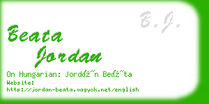 beata jordan business card